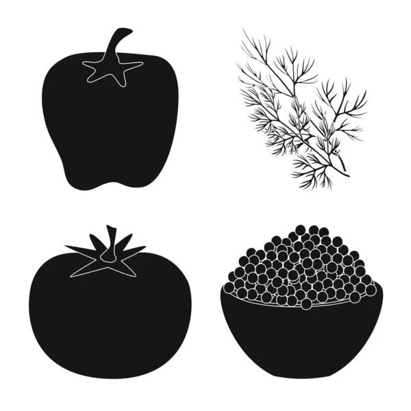 Ilustracja wektorowa znaku ekologicznego i gotowania. Zestaw organicznych i smaki symbol giełdowy dla sieci web. — Wektor stockowy