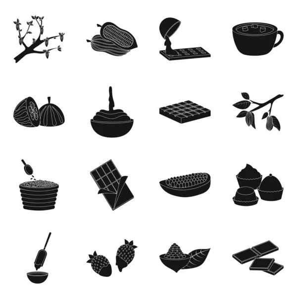 Objeto aislado de cocina e icono marrón. Colección de cocina y frijoles vector de la ilustración . — Archivo Imágenes Vectoriales