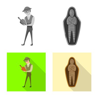 Hikaye ve bileşen sembolü yalıtılmış nesne. Hikaye ve öznitelikleri hisse senedi vektör çizim topluluğu.