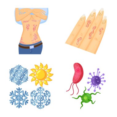 Ağrı ve Dermatoloji simge vektör Illustration. Ağrı ve sağlık hisse senedi vektör çizim.