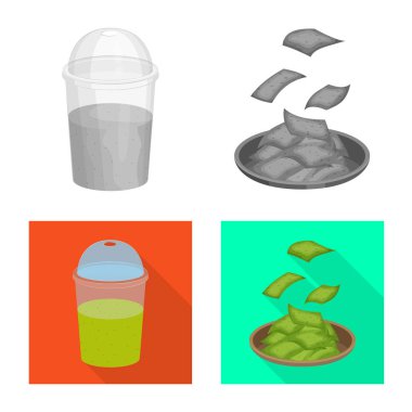 Protein ve deniz simge vektör Illustration. Protein ve hisse senedi için doğal vektör ikon koleksiyonu.