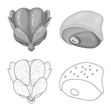 Ürün ve kümes hayvanları simge vektör Illustration. Ürün ve tarım hisse senedi vektör çizim topluluğu.