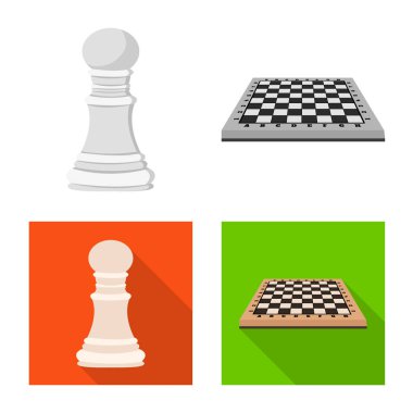 Şah mat ve ince logo yalıtılmış nesne. Şah mat ve hedef hisse senedi simgesi web için kümesi.