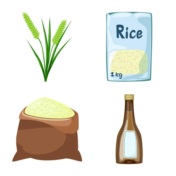 Векторный дизайн пищевой и органической иконы. Коллекция векторных иллюстраций пищевых и сельскохозяйственных продуктов . — стоковый вектор