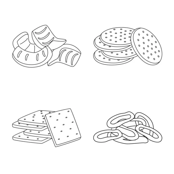 Illustration vectorielle du logo du produit et du menu. Ensemble de symbole de stock de produit et de saveur pour la toile . — Image vectorielle