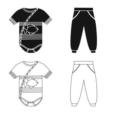 İllüstrasyon işareti moda ve hazır giyim, vektör. Hisse senedi için moda ve pamuk vektör simge kümesi.