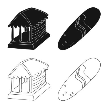 Vektör çizim ve seyahat logosu. Dizi ve web için geleneksel hisse senedi simgesi.