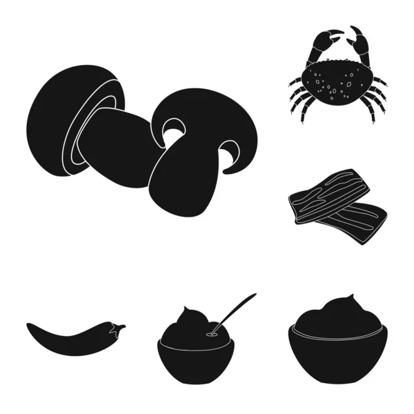 Vector design of organic and cooking symbol. Collection of organic and flavors stock symbol for web. — Stock Vector