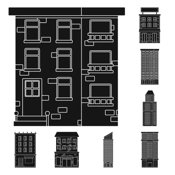 Objeto aislado de símbolo moderno y patrimonial. Conjunto de símbolo de stock moderno y de construcción para web . — Archivo Imágenes Vectoriales