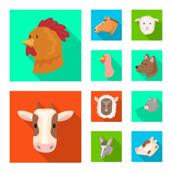 Objeto aislado de la agricultura y símbolo de cría. Conjunto de símbolos de agricultura y stock orgánico para web . — Archivo Imágenes Vectoriales
