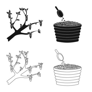 Gıda ve nefis simge vektör Illustration. Gıda ve kahverengi hisse senedi vektör çizim koleksiyonu.