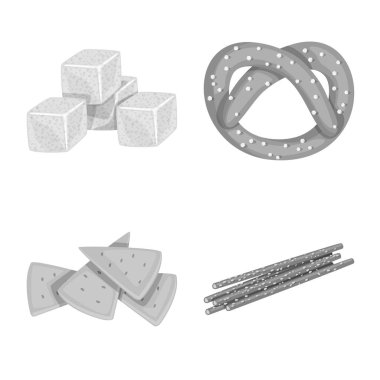 Ürün ve menü işaretinin izole edilmiş nesnesi. Web için ürün ve çubuk simgesi koleksiyonu.