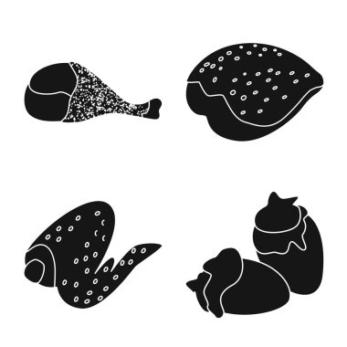 Restoran ve tarım sembolü izole nesne. Web için restoran ve ham stok sembolü koleksiyonu.