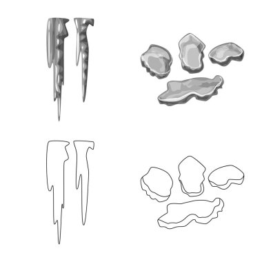 Doku ve donmuş simge vektör çizimi. Doku ve hisse senedi için şeffaf vektör simge kümesi.