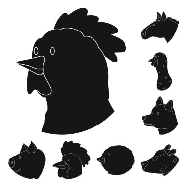 Çiftliğin izole nesnesi ve organik işaret. Web için çiftlik ve baş stok sembolü seti.