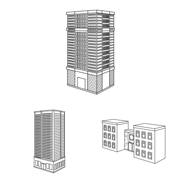 Ilustração vetorial do logotipo da casa e apartamento. Coleção de casa e símbolo de estoque moderno de web . — Vetor de Stock