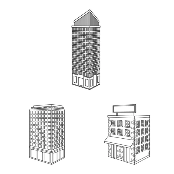 Ilustração vetorial do símbolo de casa e apartamento. Coleção de casa e símbolo de estoque moderno de web . — Vetor de Stock