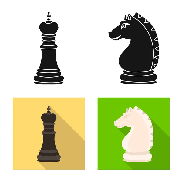 Vector illustration of checkmate and thin icon. Set of checkmate and target stock vector illustration. — Stock Vector