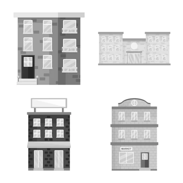 Векторная иллюстрация строительства и иконки города. Сбор иконки конструкции и центрального вектора для склада . — стоковый вектор