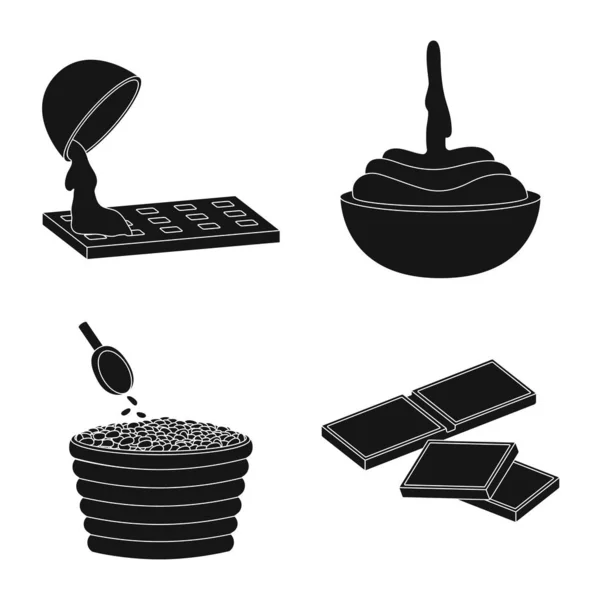 Projeto vetorial de cozinha e ícone marrom. Conjunto de cozimento e feijões ilustração vetorial estoque . — Vetor de Stock