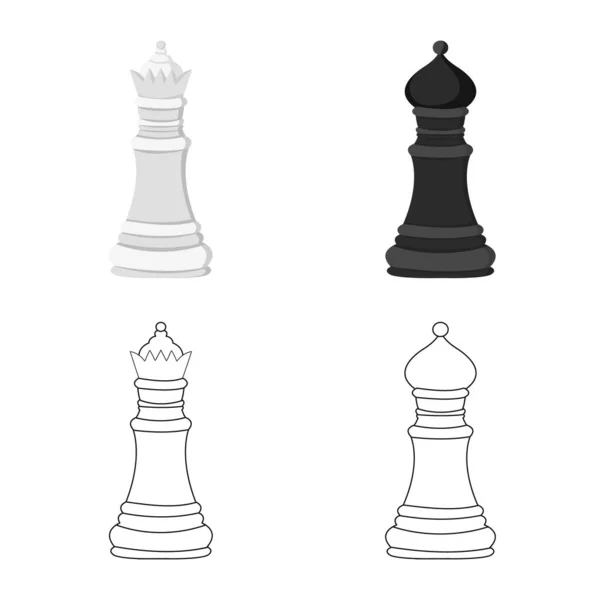 Isolated object of checkmate and thin sign. Set of checkmate and target vector icon for stock. — Stock Vector