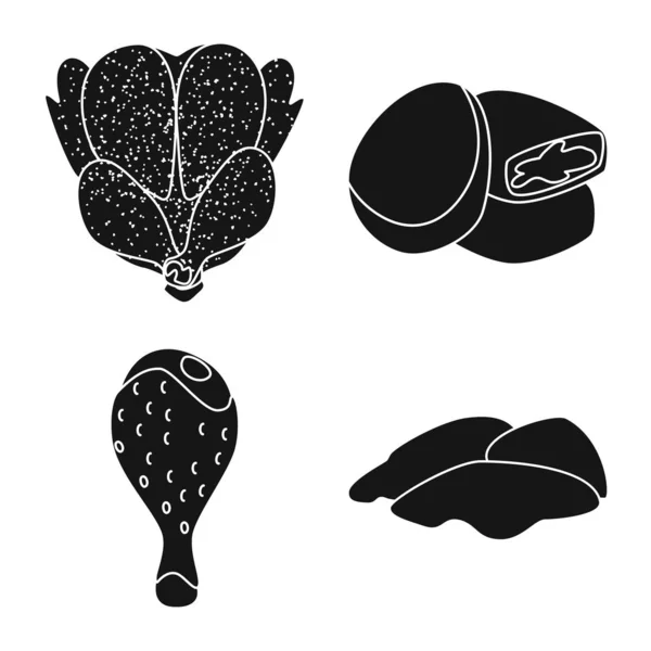Illustrazione vettoriale del simbolo del ristorante e dell'agricoltura. Set di ristorante e icona vettoriale grezza per magazzino . — Vettoriale Stock