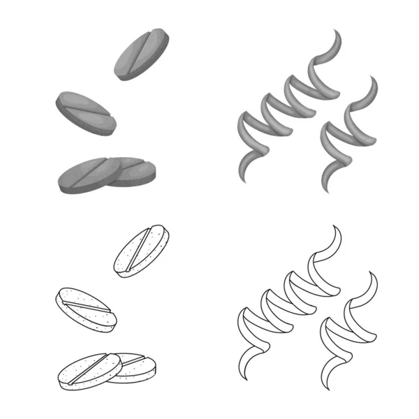 Vektorillustration von Protein und Meeressymbol. Sammlung von Proteinen und natürlichen Aktienvektoren. — Stockvektor