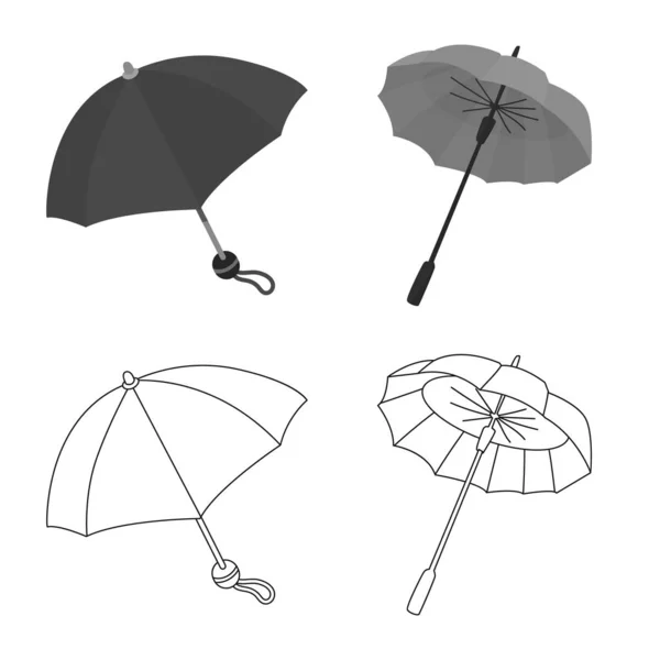 Ilustração vetorial de proteção e logotipo fechado. Coleção de proteção e ícone de vetor chuvoso para estoque . —  Vetores de Stock