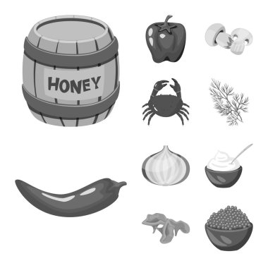 Baharat ve aroma işareti izole nesne. Web için baharat ve ürün stok sembolü seti.