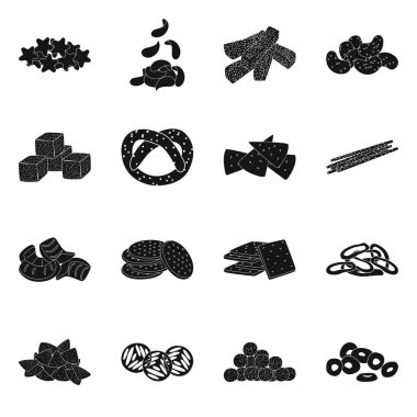 Parti ve pişirme simgesinin vektör illüstrasyonu. Stok için parti ve gevrek vektör simgesinin toplanması.