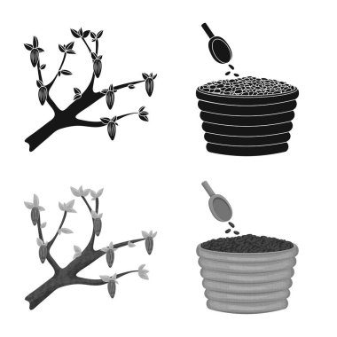 Gıda ve nefis işareti vektör tasarımı. Gıda ve web için kahverengi hisse senedi simgesi toplama.