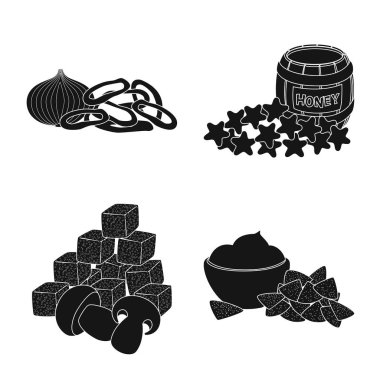 Madde ve organik işareti vektör tasarımı. Web için bileşen ve ürün stok sembolü kümesi.