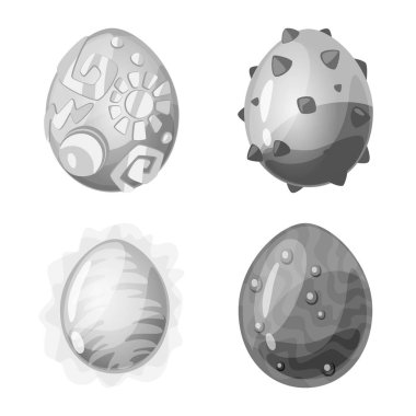 Canavar ve fantezi sembolü vektör illüstrasyon. Stok için canavar ve büyük vektör simgesi koleksiyonu.