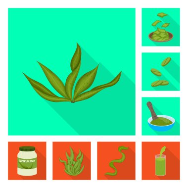 Protein ve deniz logo yalıtılmış nesne. Protein ve doğal hisse senedi vektör çizim koleksiyonu.