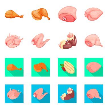 Ürün ve kümes hayvanları kutsal kişilerin resmi yalıtılmış nesne. Ürün ve tarım hisse senedi vektör çizim topluluğu.