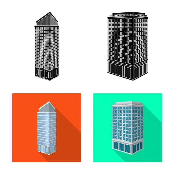 Ilustração vetorial do ícone de construção e construção. Conjunto de símbolo de estoque de construção e propriedade para web . —  Vetores de Stock