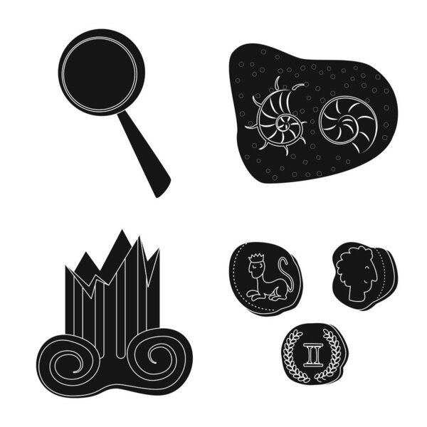 Vector design of museum and attributes sign. Collection of museum and historical stock symbol for web.