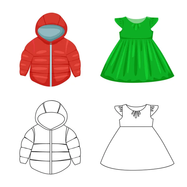 Isolierte Objekt der Mode und Kleidungsstück Symbol. Kollektion von Mode und Baumwollstock Symbol für Web. — Stockvektor