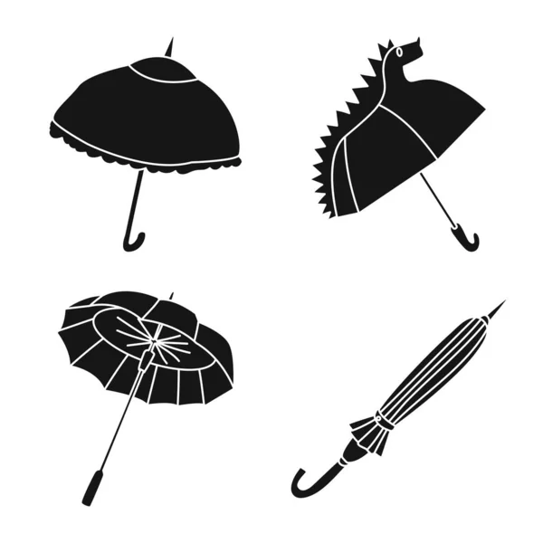 Hava ve yağmurlu sembolü vektör tasarımı. Web için hava ve yağmur stok sembolü seti. — Stok Vektör