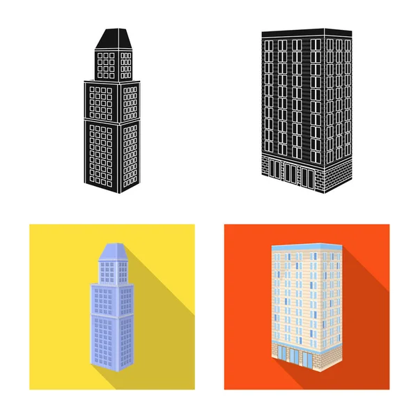 Illustrazione vettoriale di costruzione e segno di costruzione. Set di icone vettoriali di costruzione e proprietà per magazzino . — Vettoriale Stock