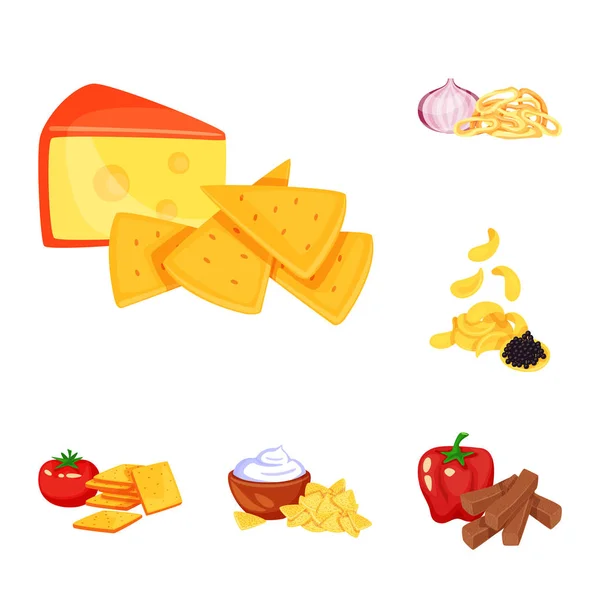 Vectorillustratie van voedsel en product symbool. Collectie van voedsel en partij vector pictogram voor voorraad. — Stockvector