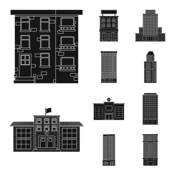 Vector illustratie van moderne en Estate pictogram. Set van moderne en gebouw voorraad symbool voor web. — Stockvector