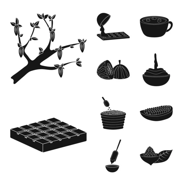 Objeto aislado de cocción y logotipo marrón. Conjunto de cocina y frijoles símbolo de stock para web . — Vector de stock