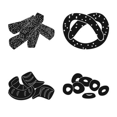 Parti ve pişirme sembolü vektör illüstrasyon. Web için parti ve gevrek stok sembolü koleksiyonu.