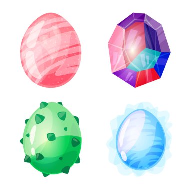 Dinozor ve sihirli sembol Vektör illüstrasyon. Stok için dinozor ve fantezi vektör simgesi koleksiyonu.