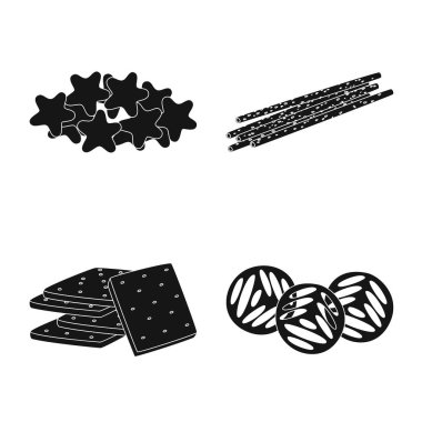 Parti ve pişirme sembolü vektör tasarımı. Stok için parti ve gevrek vektör simgesinin toplanması.