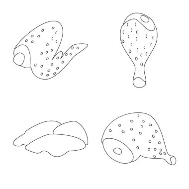 Gıda vektör tasarımı ve ızgara sembolü. Gıda ve kuş stok vektör illüstrasyon koleksiyonu.