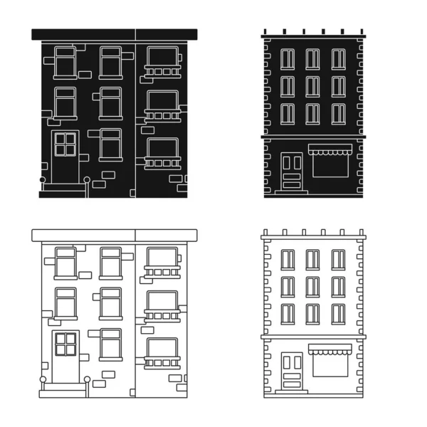 Isolated object of municipal and center symbol. Collection of municipal and estate vector icon for stock. — Stock Vector