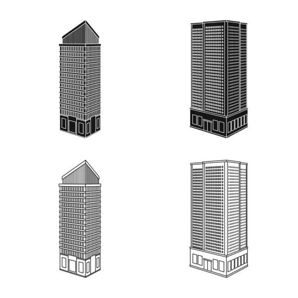 Illustration vectorielle de la construction et symbole du bâtiment. Ensemble de construction et icône vectorielle immobilière pour stock . — Image vectorielle