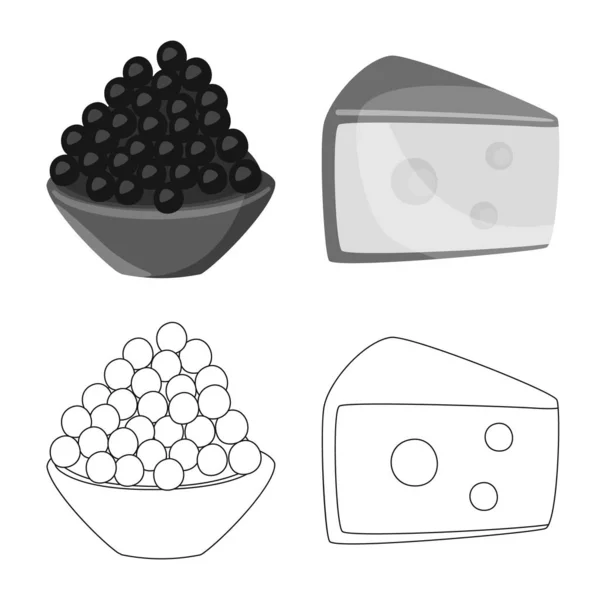 Изолированный объект вкуса и иконка продукта. Коллекция векторных значков вкуса и приготовления пищи для склада . — стоковый вектор